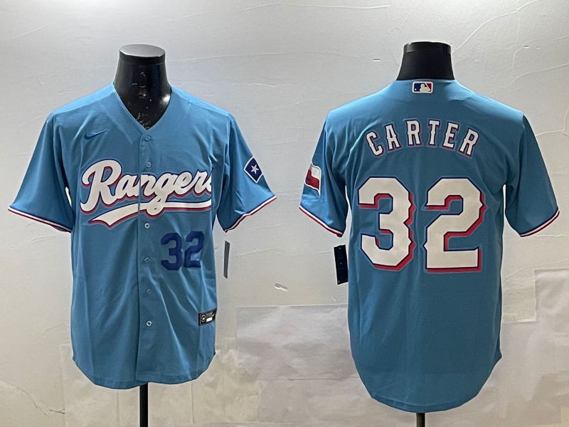 Men Texas Rangers #32 Carter Light Blue Game 2025 Nike MLB Jersey style 4->youth mlb jersey->Youth Jersey